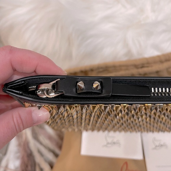 **SOLD** NWT CHRISTIAN LOUBOUTIN Black Spikes 'Pifpouch' Pouch - M039 - Picture 8 of 12